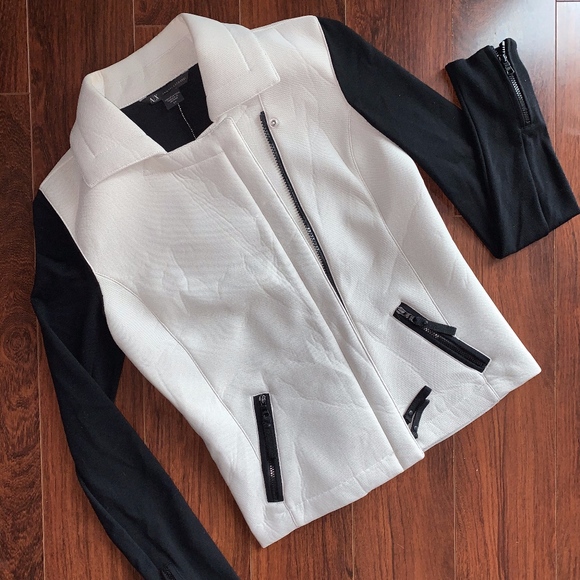 Armani Exchange Jackets & Blazers - Armani Exchange WHITE AND BLACK COLOR BLOCK JACKET